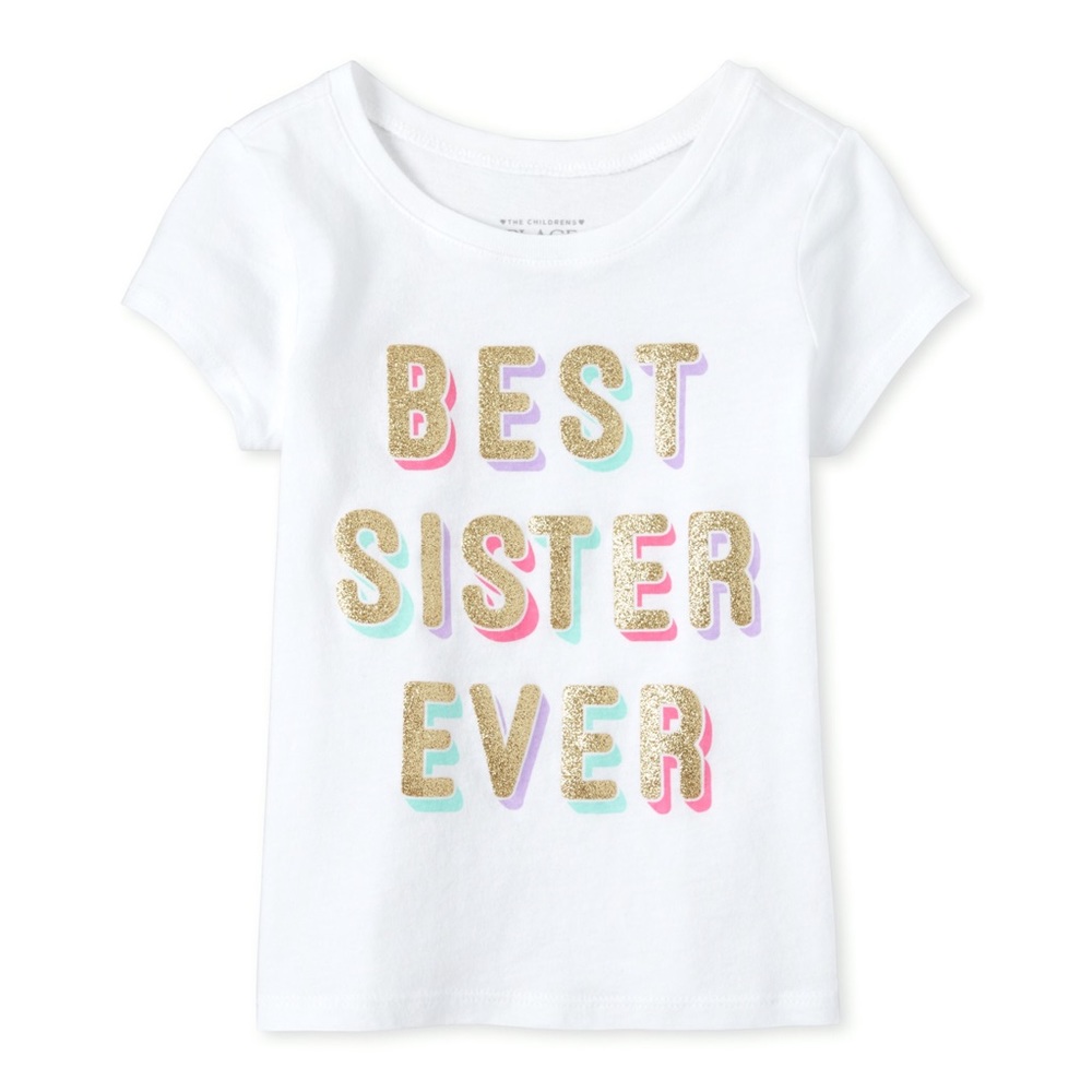 Children’s Place Glitter Best Sister Graphic Tee
